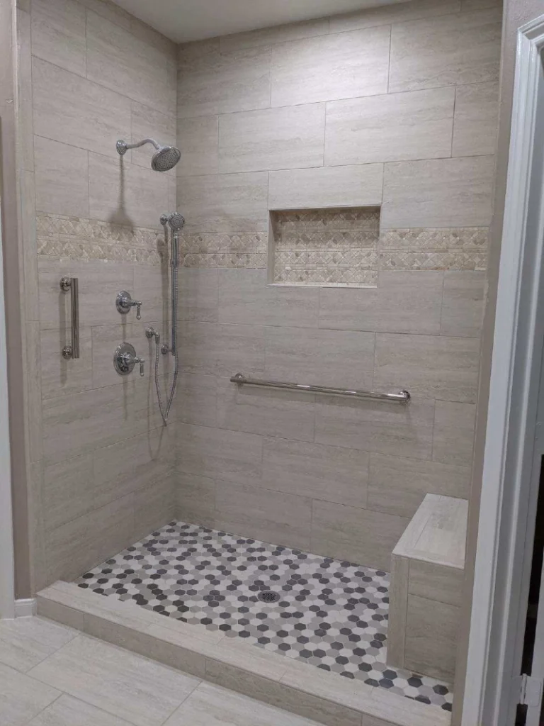 Walk-in shower and tub-to-shower conversion by ABF Remodeling in Houston, TX