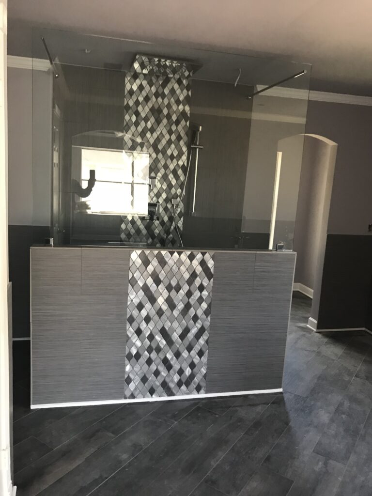 Walk-in shower renovation project in Houston