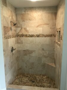 Bathroom shower remodeling project by ABF Remodeling in the Houston area