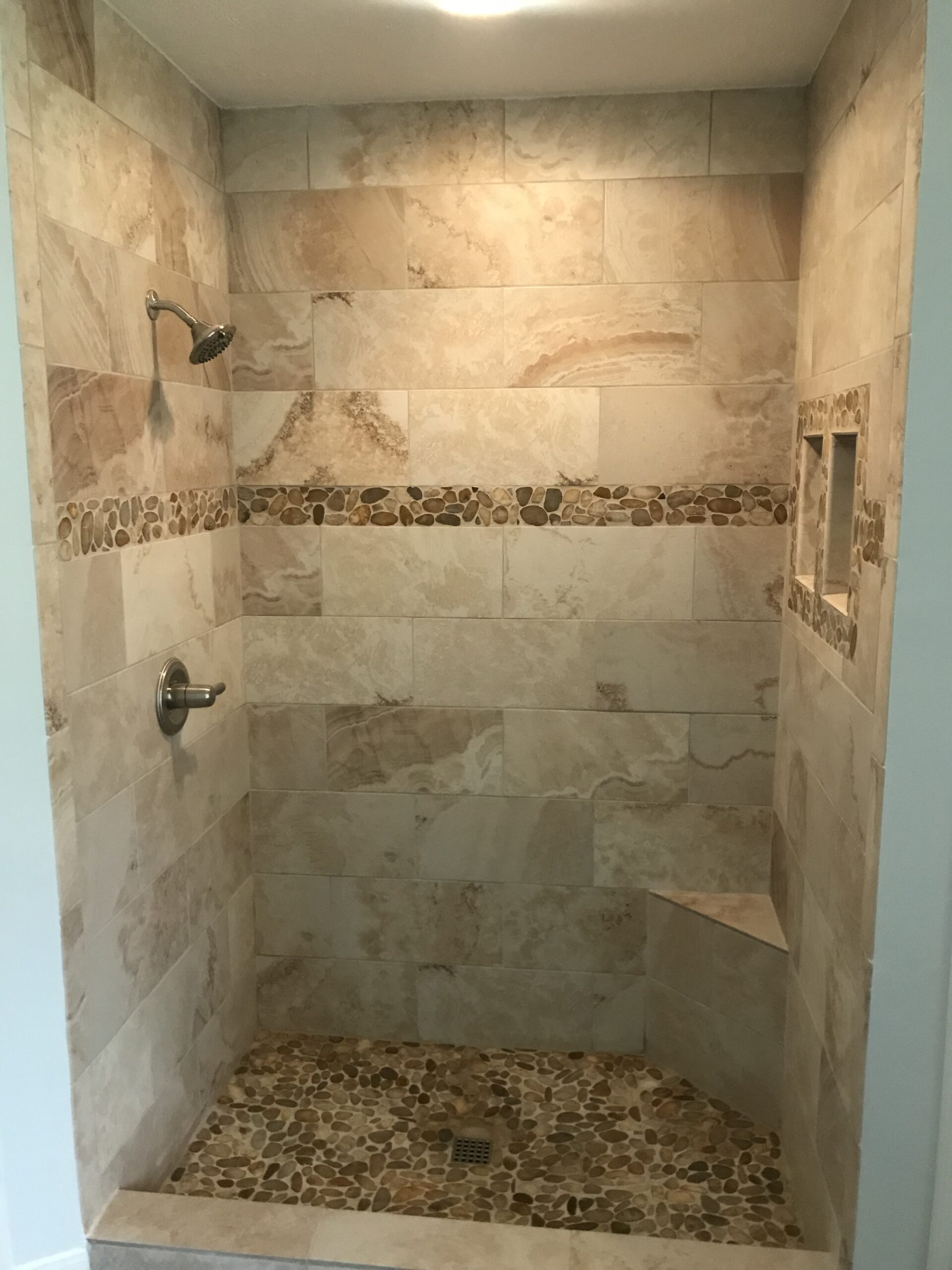 Bathroom shower remodeling project by ABF Remodeling in the Houston area