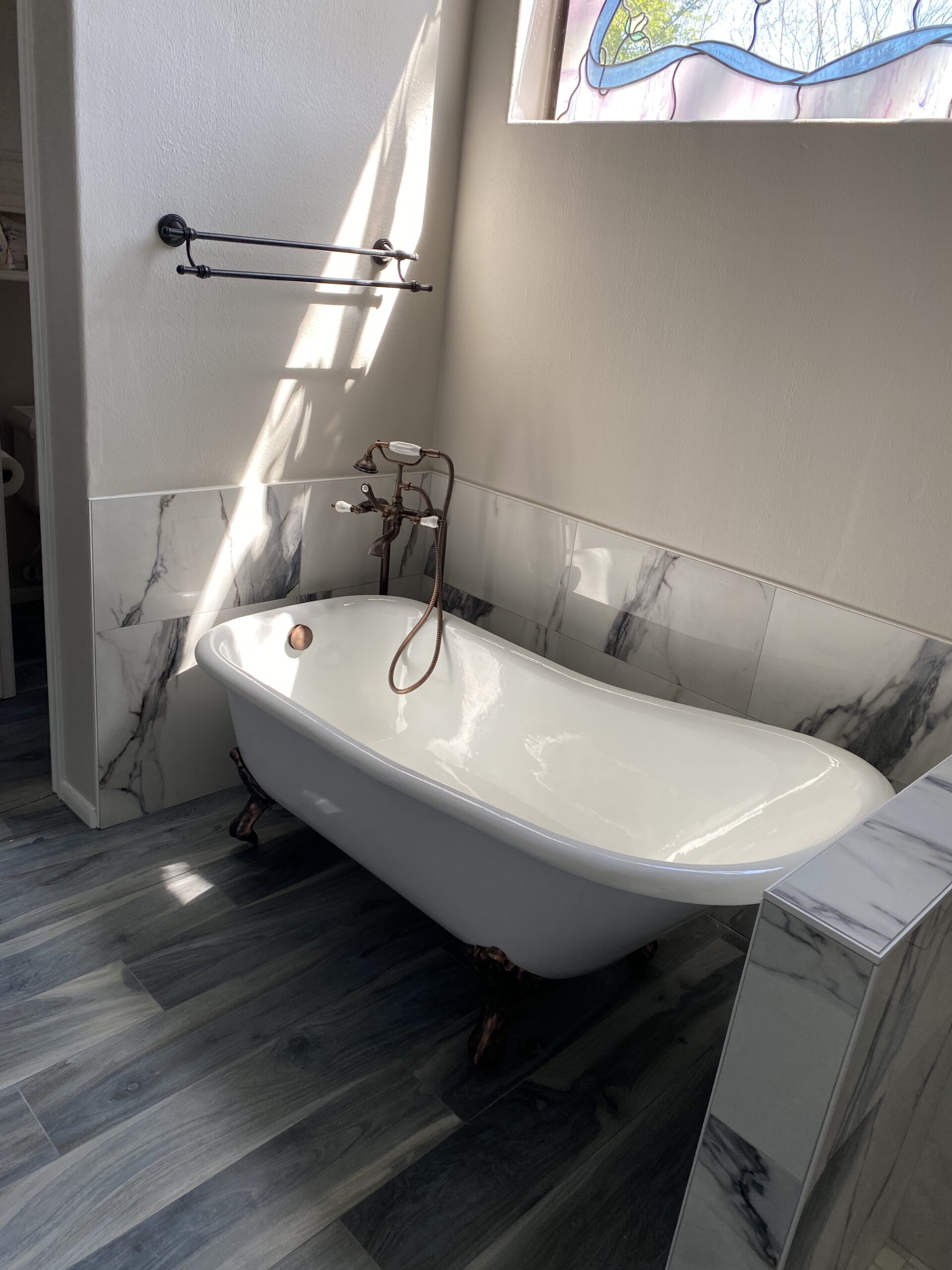 Bathroom shower remodeling project by ABF Remodeling in the Houston area