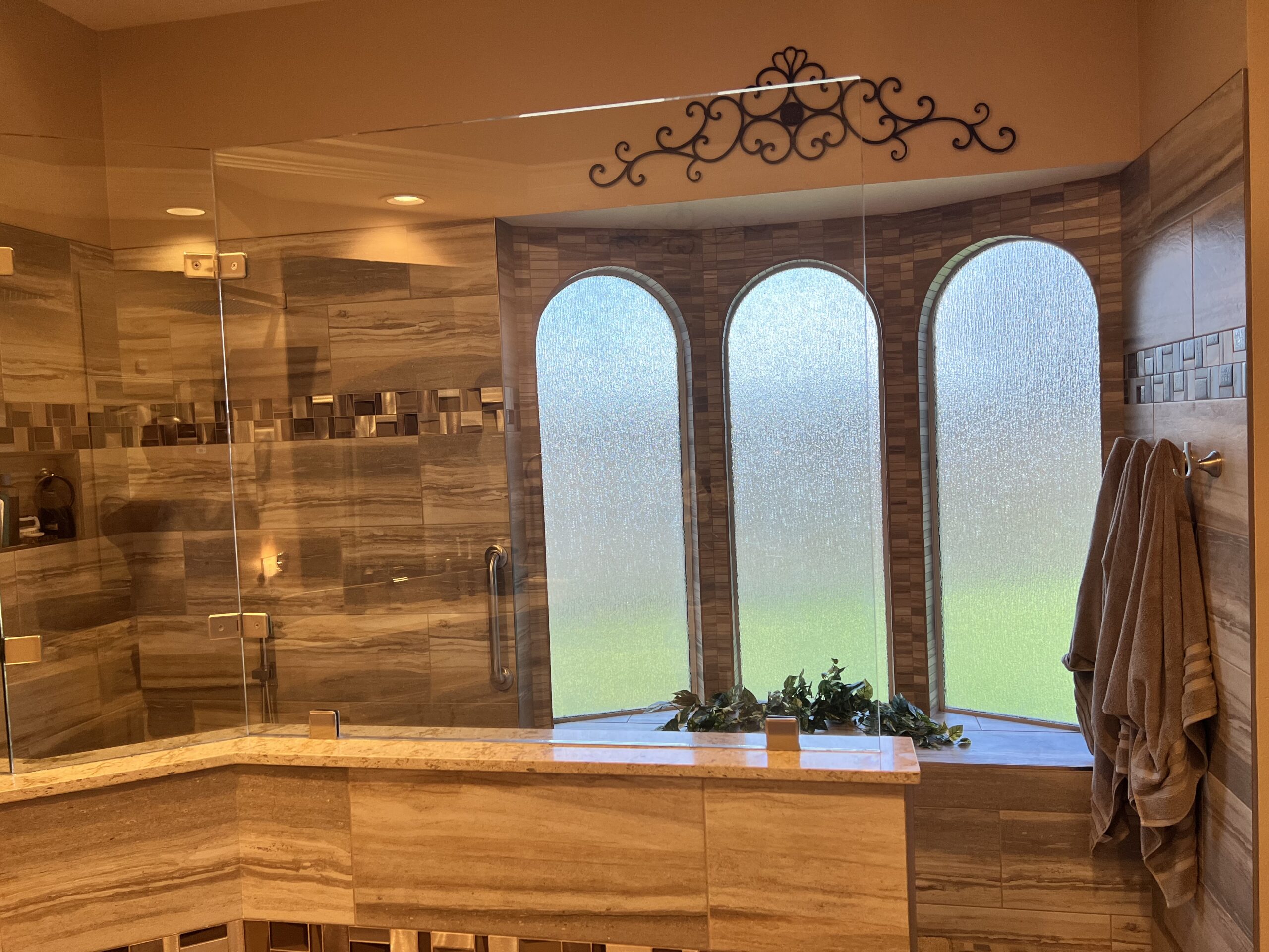 Walk-in shower remodeling project by ABF Remodeling in the Houston area